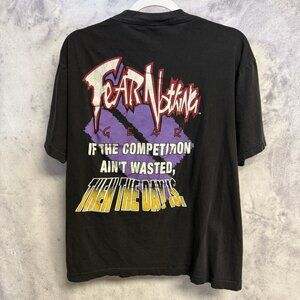 Vintage American Thunder Nothing to Fear T Shirt Mens Large Black